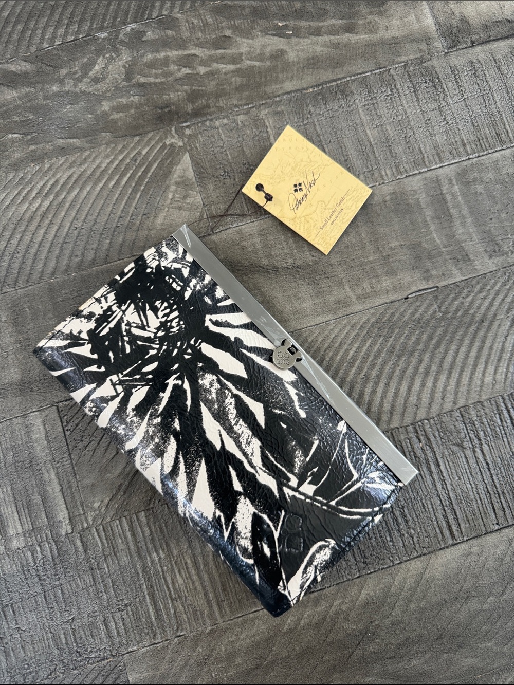 Black & White Palm-Print Clutch